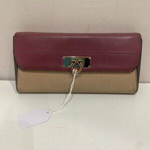 Salvatore Ferragamo Burgundy and Beige Wallet PRISTINE